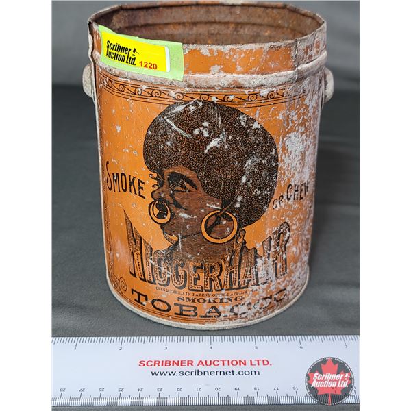 niggerhair tobacco tin Racist Ads img6874 Antique Niggerhair Smoke/Chew Tobacco Tin