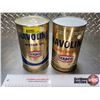 Image 1 : OIL TINS (2) : TEXACO HAVOLINE - Regular - Super Premium (6-1/2"H x 4"Dia) (SEE PICS!)