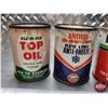 Image 2 : TINS (4) Variety 4oz : - KLEEN-FLO TOP OIL (FULL!) - GULF Gas Line Anti-Freeze (FULL!) - BARDAHL Top