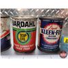 Image 3 : TINS (4) Variety 4oz : - KLEEN-FLO TOP OIL (FULL!) - GULF Gas Line Anti-Freeze (FULL!) - BARDAHL Top