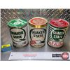 Image 1 : OIL TINS (3) : QUAKER STATE (2 TIN 1 CARDBOARD) (SEE PICS!)