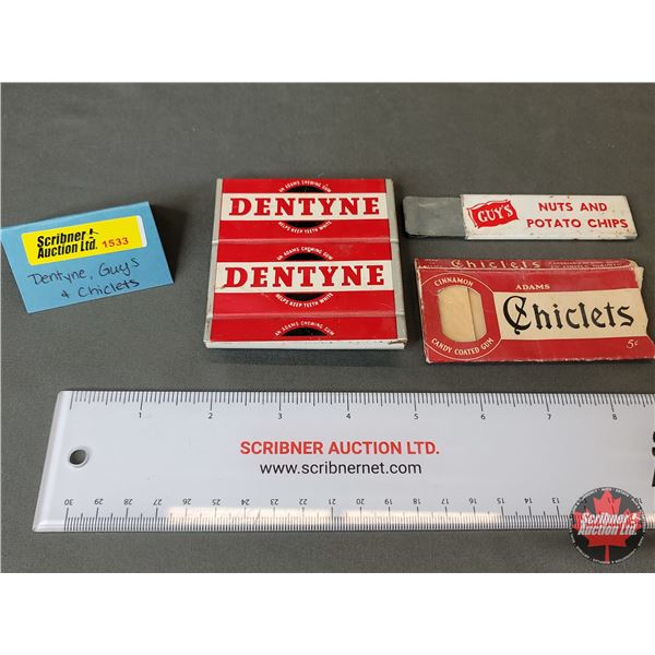 VINTAGE Collector Combo : Dentyne Metal Gum Rack Sign ; Box Cutter