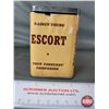 Image 2 : Tobacco Pocket Tin "RAINEY-YOUNG ESCORT" (Paper Label) (4-3/4"H x 3"W x 1"D) (SEE PICS!)