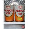 Image 2 : OIL TINS (2) : CO-OP MOTOR OIL (6-1/2"H x 4"Dia) (SEE PICS!)