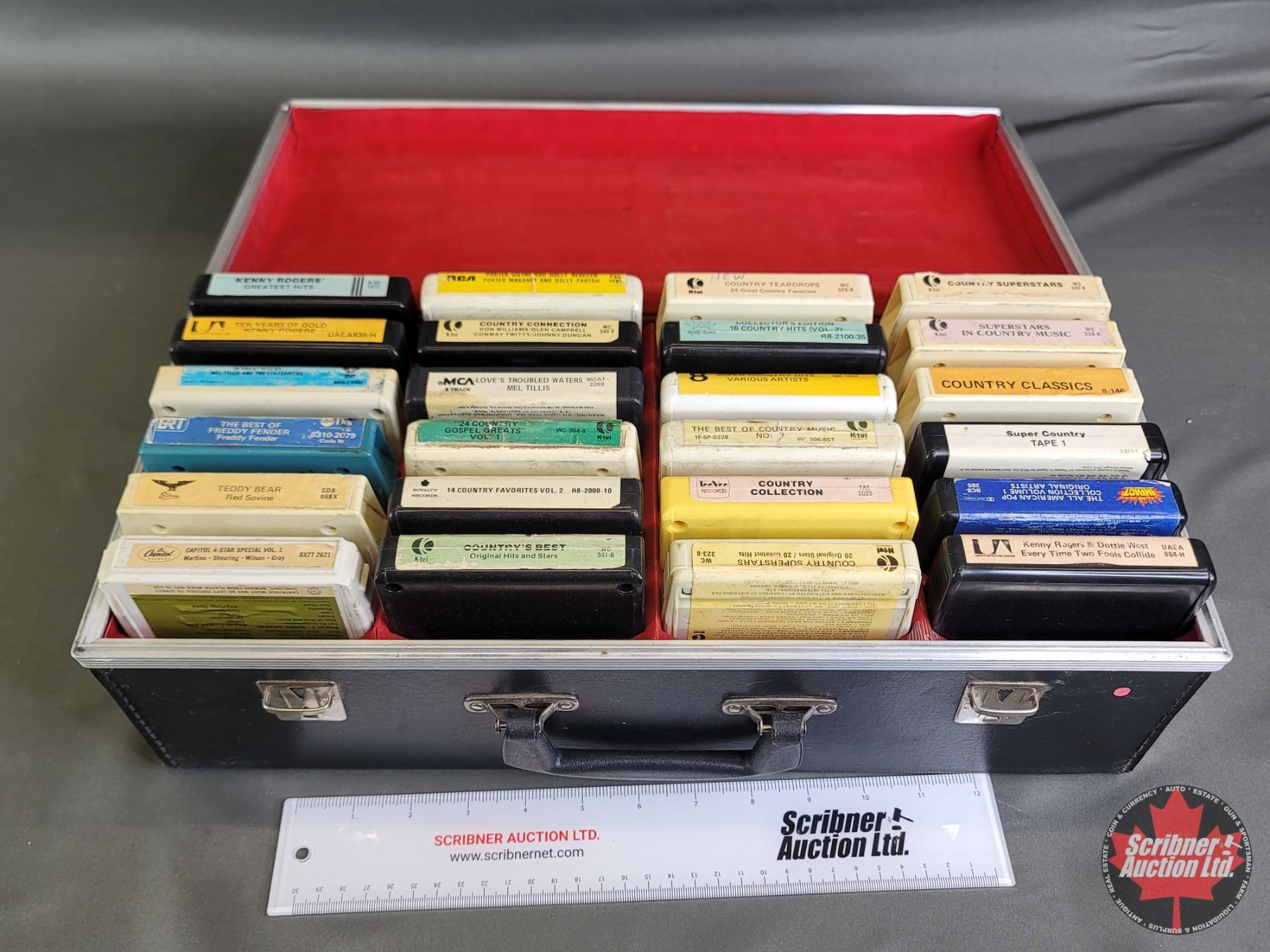 Eight Track Case 8-Track Collection (24) In Portable Storage Case (Black) (6