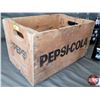 Image 7 : PEPSI-COLA Collector Combo : - Wood Bottle Crate (10"H x 18"W x 11-1/2"D) - 18 Bottles - Variety Com