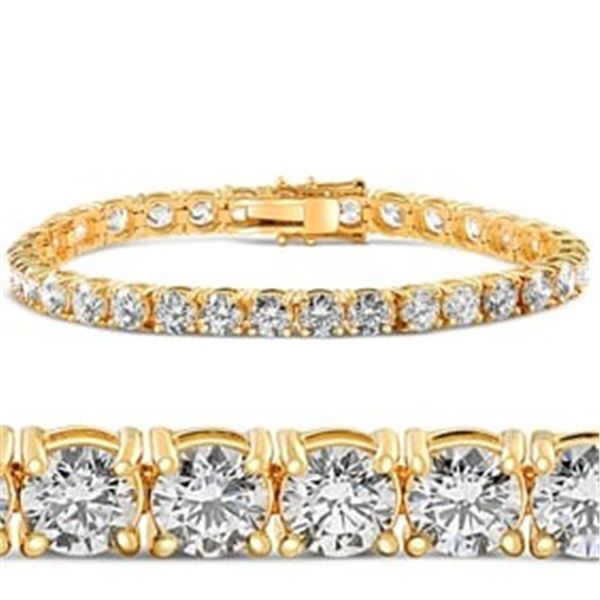 Certified 11.00 ct. Lab Grown Diamond Tennis Bracelet in 18k Yellow Gold