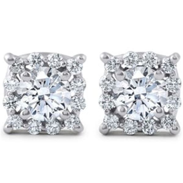 1.40 ct. Natural Round Diamond Studs in 14K White Gold (F-G, VS)