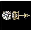 Image 2 : 3.00 ct. Natural Round Diamond Stud Earrings in 14K Yellow Gold