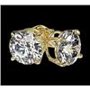 Image 3 : 3.00 ct. Natural Round Diamond Stud Earrings in 14K Yellow Gold