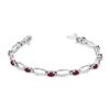 Image 1 : 2.90 ct. Natural Ruby & Diamond Bracelet in 14K White Gold