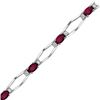 Image 2 : 2.90 ct. Natural Ruby & Diamond Bracelet in 14K White Gold