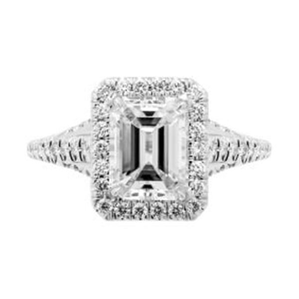 GIA 2.63 ct. (H VS1) Emerald Cut Diamond Engagement Ring 18K White Gold