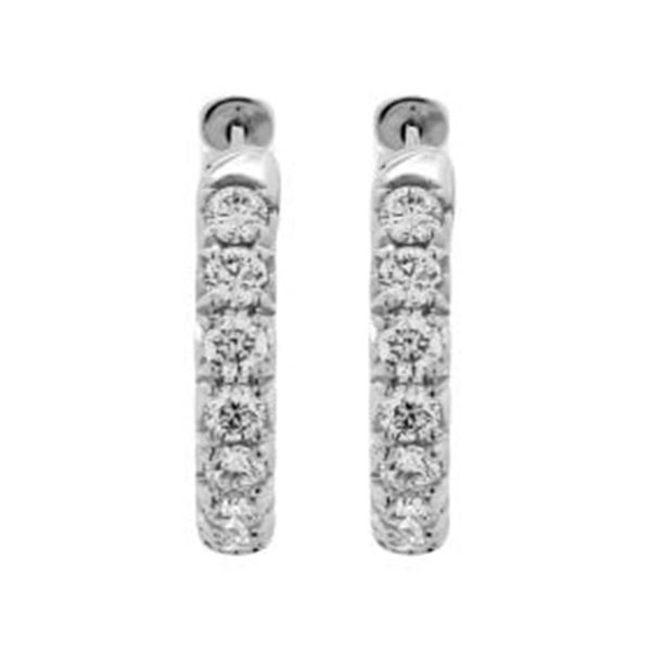 4.70 ct. Natural Round Diamond Hoop Earrings in 14k White Gold (VS-1)