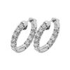 Image 2 : 4.70 ct. Natural Round Diamond Hoop Earrings in 14k White Gold (VS-1)