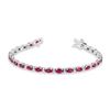 Image 1 : 6.50 ct. Natural Ruby & Diamond Tennis Bracelet in 14K White Gold