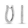 Image 1 : 0.50 ct. Natural Round Diamond Hoop Earrings in 14K White Gold