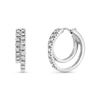 Image 1 : 0.65 ct. Natural Round Diamond Hoop Earrings in 14K White Gold