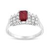 Image 1 : 0.70 ct. Natural Ruby & Diamond Ring in 14K White Gold