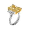 Image 2 : GIA 13.72 ct. Fancy Light Yellow VVS2 Radiant Three-Stone Diamond Ring 18k & Platinum