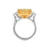 Image 3 : GIA 13.72 ct. Fancy Light Yellow VVS2 Radiant Three-Stone Diamond Ring 18k & Platinum