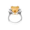 Image 4 : GIA 13.72 ct. Fancy Light Yellow VVS2 Radiant Three-Stone Diamond Ring 18k & Platinum