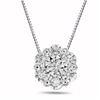 Image 1 : 1.00 ct. Natural Round Diamond Cluster Pendant in 14K White Gold