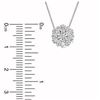 Image 2 : 1.00 ct. Natural Round Diamond Cluster Pendant in 14K White Gold