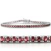 Image 1 : 3.50 ct. Natural Ruby Tennis Bracelet in 14k White Gold
