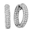 Image 1 : 4.00 ct. Natural Round Diamond Hoop Earrings set in 14k White Gold 1 Inch Diameter