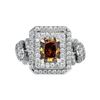 Image 1 : GIA 1.97 ct. Natural Fancy Deep Orange-Brown Diamond Cocktail Ring in 18k & Platinum