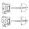 Image 2 : 5.06 ct. Natural Round Diamond Screw Back Earrings in 14K White Gold
