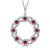 Image 1 : 1.84 ct. Natural Ruby & Diamond Pendant in 14K White Gold
