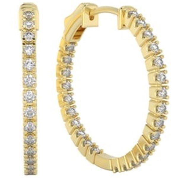 1.00 ct. Lab Grown Diamond Hoop Earrings in 10K Yellow Gold (G-H, VS)