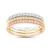 Image 1 : 0.45 ct. Natural Diamonds Tri Color Band Stackable Ring in 14K White, Yellow & Rose Gold