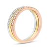 Image 2 : 0.45 ct. Natural Diamonds Tri Color Band Stackable Ring in 14K White, Yellow & Rose Gold