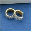 Image 2 : 1.25 ct. Lab Grown Hoop Diamond Earrings in 14K Yellow (G-H, VS)