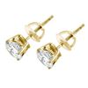 Image 2 : 4.00 ct. Natural Round Diamond Screw Back Earrings in 14K Yellow Gold