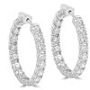 Image 2 : 6.13 ct. Natural Diamond Inside Outside Vault Lock Hoop Earrings 14k White Gold