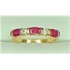 Image 1 : 1.04 ct. Natural Ruby & Diamond Band in 14k Yellow Gold
