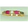 Image 2 : 1.04 ct. Natural Ruby & Diamond Band in 14k Yellow Gold