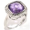 Image 2 : SILVER AMETHYST CZ(4.85CT) RHODIUM PLATED RING
