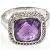 Image 3 : SILVER AMETHYST CZ(4.85CT) RHODIUM PLATED RING