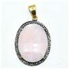 Image 1 : SILVER PINK OPAL CZ(11.7CT) RHODIUM PLATED PENDANT