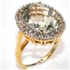 Image 2 : GOLD PLATED SILVER GREEN AMETHYST CZ(11.8CT)