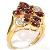 Image 2 : GOLD PLATED SILVER GARNET(2.9CT) RHODIUM PLATED