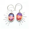 Image 2 : SILVER ORANGE MYSTIC(26.1CT) HAND MADE EARRING