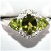 Image 1 : SILVER PERIDOT(3.85CT) RHODIUM PLATED RING