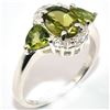 Image 2 : SILVER PERIDOT(3.85CT) RHODIUM PLATED RING