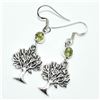 Image 3 : SILVER PERIDOT(0.6CT) LIFE OF TREE EARRINGS